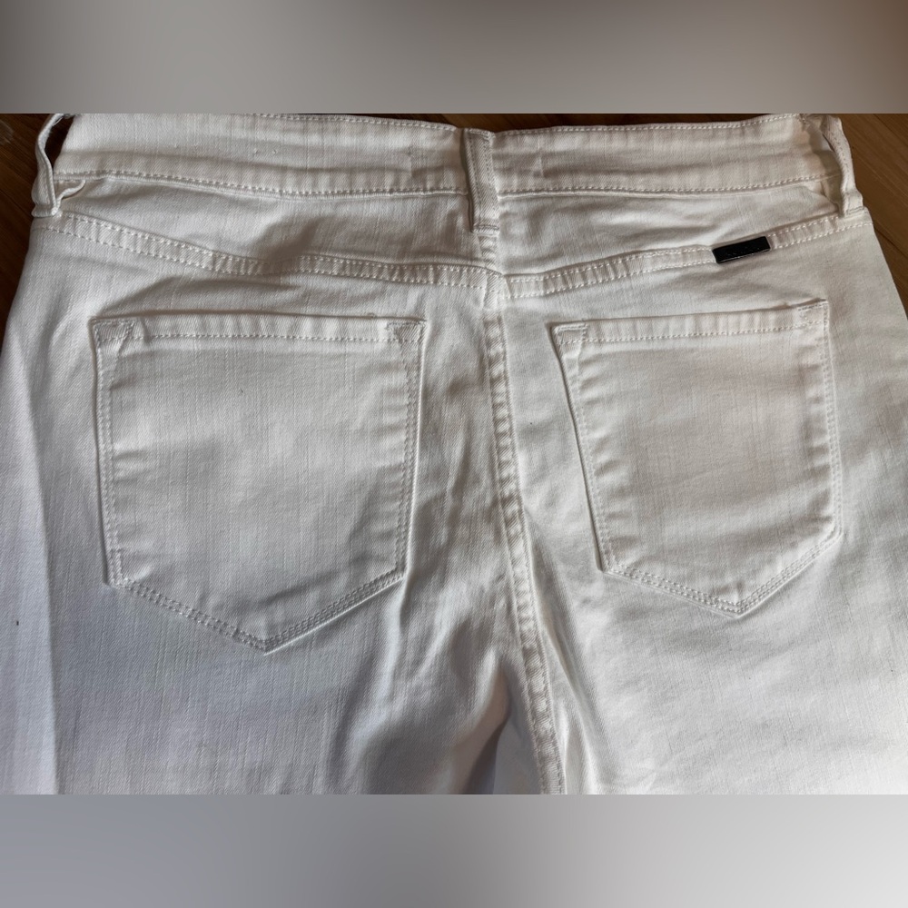 KanCan High-Rise Ankle Skinny White Raw Hem Stretch Denim Jeans Womens 11/29 - Picture 9 of 9
